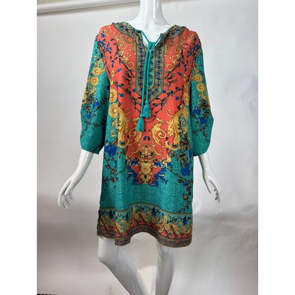 Urban CoCo Womens Boho Printed Tunic Size XL Polyester & Spandex Multicolor With - Picture 13 of 16